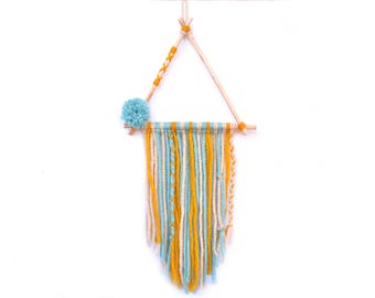 Boho Dreamcatcher triangle, boho nursery, boho decor, baby mobile, bohemian decor, boho wall decor, boho wall hanging, Dream Catcher Hanging