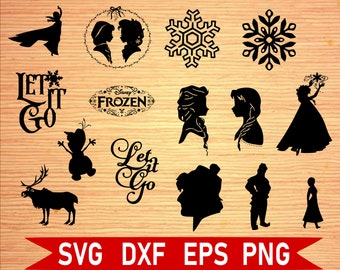 Disney Frozen SVG Bundle - Frozen svg, Elsa svg, frozen clipart, Princess anna svg, svg files for silhouette, svg files for cricut, dxf
