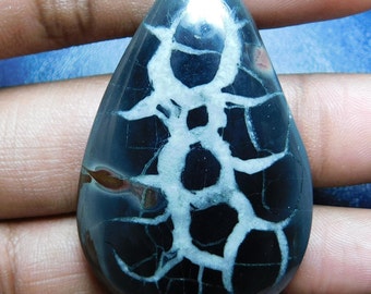 78.70 Cts Natural Top Quality Septarian Gemstone Cabochon Pear Shape 48.5x32x5 MM
