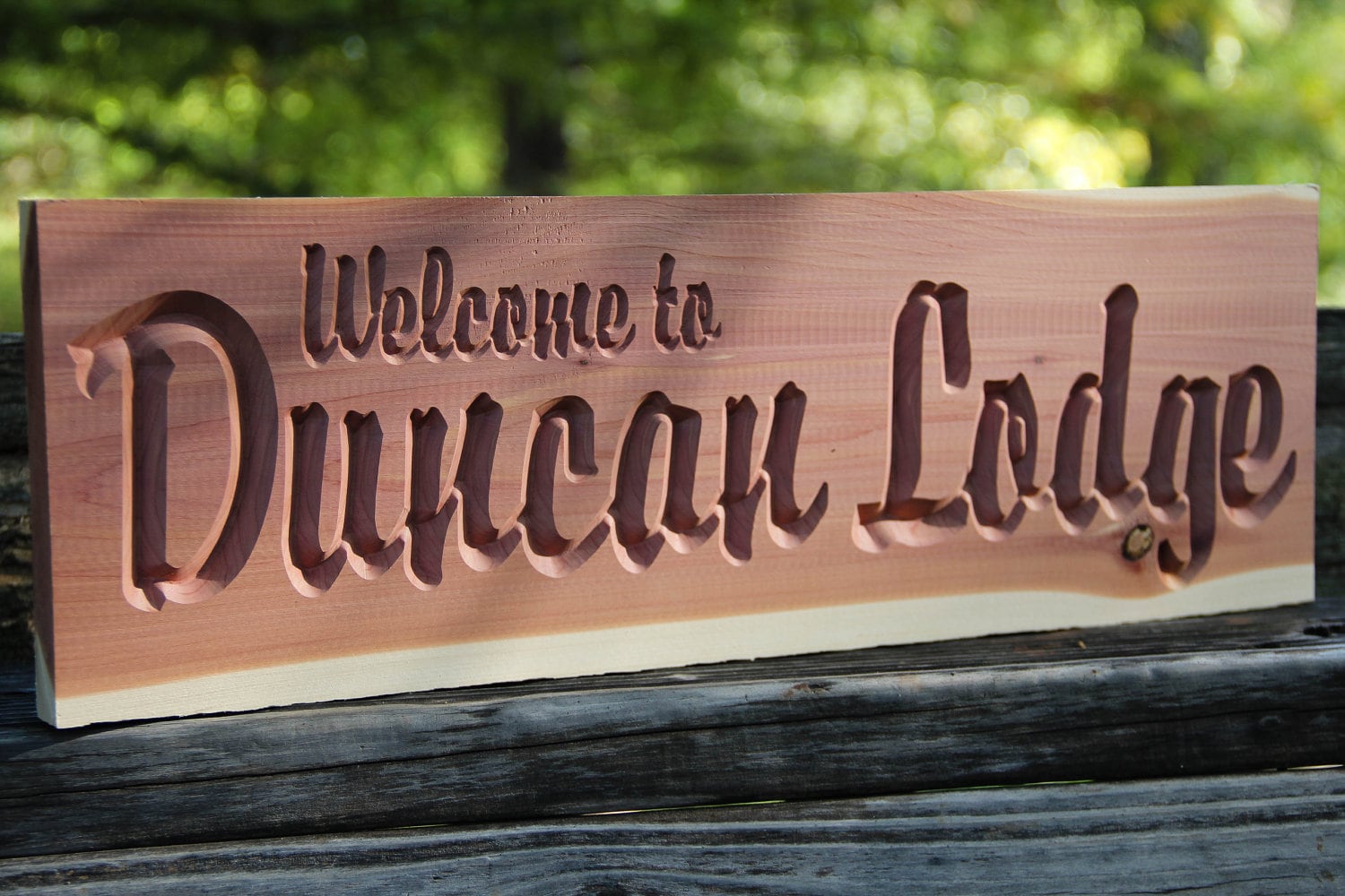 Personalized Wood Sign CNC Custom Carved Aromatic Cedar Wood