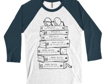 Harry Potter Book Lovers / Stack of Books Baseball Tee / Book series /