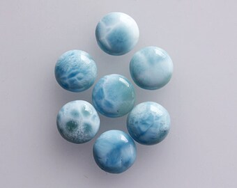 6MM Round Shape, Natural Sky Blue Larimar Lot Cabochon Gemstone, Handmade Cabochon, Wholesale Price, Semi precious, Jewelry Gemstone, AG-201