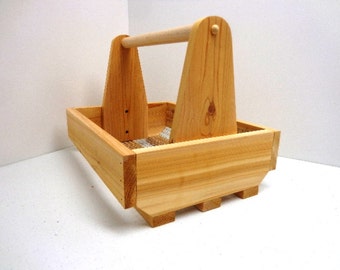 Western Red Cedar Garden Basket - Garden Tool Organizer - Garden Caddy - Garden Tote