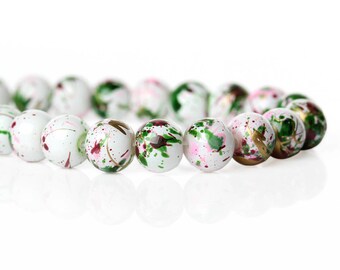 -8mm - multicolored round glass beads