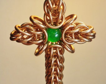 Tutorial for Rays Of Sunshine Cross Pendant chain maille cross