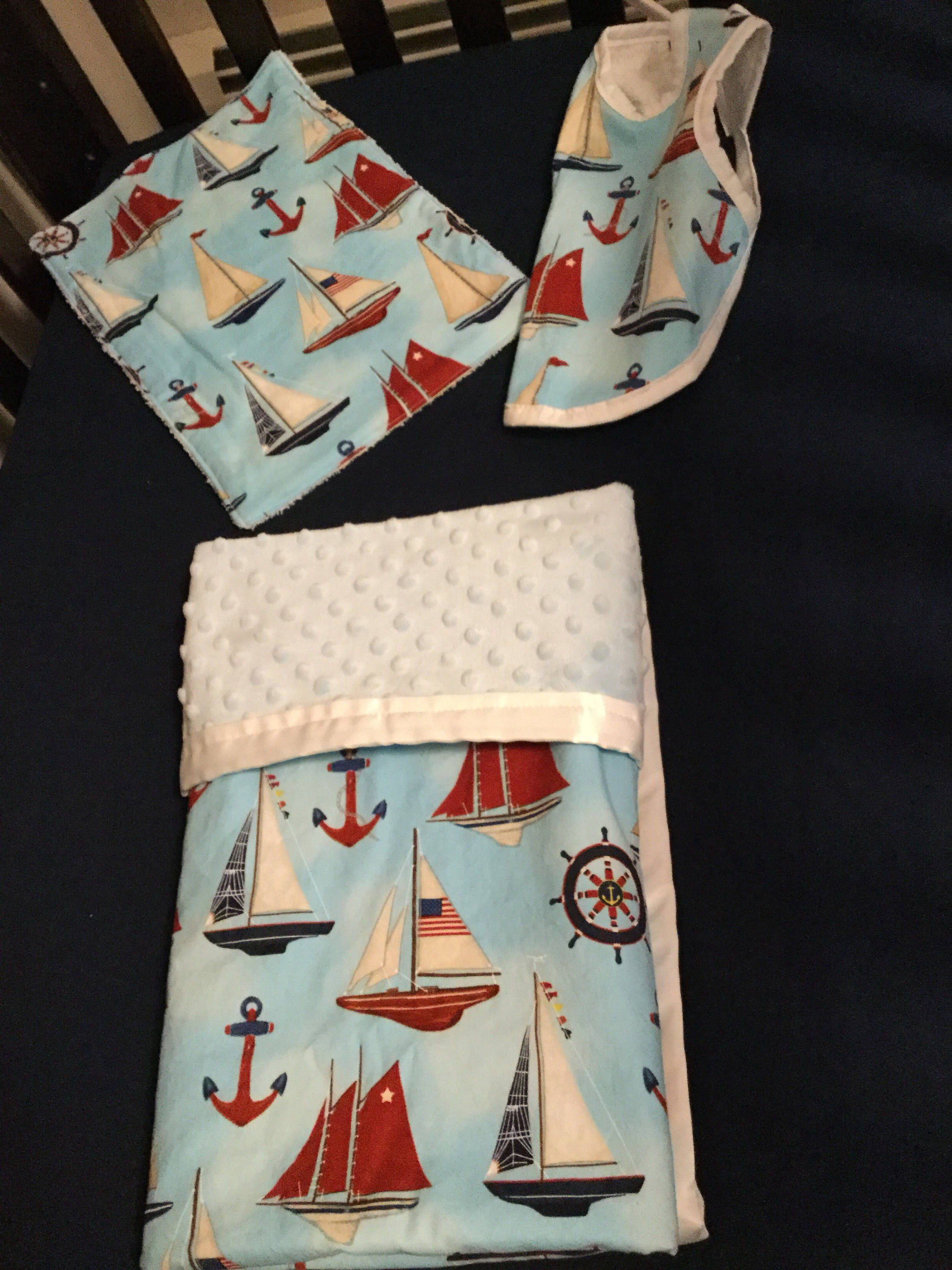 Nautical Baby Gift Set Sail Boats Baby Shower Set Sailing