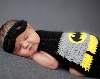 Newborn Batman cape and mask