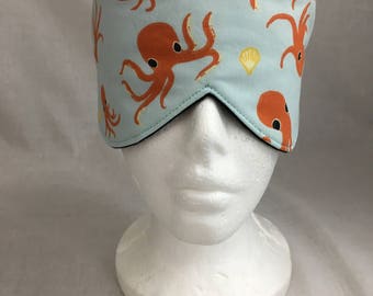 Octopus Cotton Sleep Mask & Case Set, Eye Mask, Travel Mask, Blindfold, Spa Mask