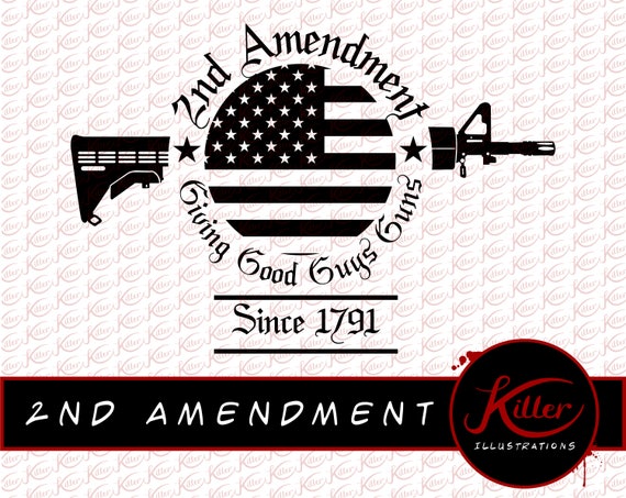 Download 2nd Amendment AR-15 Vector Gun Rights T-Shirt Design Cut