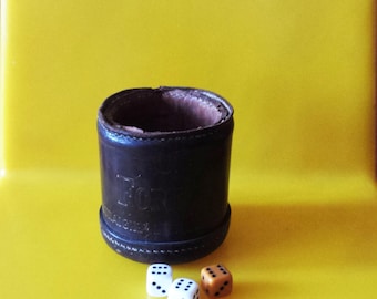 Genuine Leather Dice Cup with 3 dices ,Leather Dice Cup,Dice Shaker,Old Dice Cup Game,Dice Game,Dices Cup,Dice Cup Game,Dice Table Game