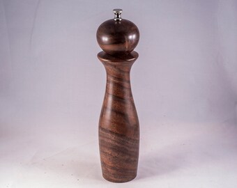 pepper mill handmade Walnut, 10" wood pepper grinder, a nicely figured, handmade peppermill