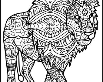 3 printable pages for coloring for lion lovers coloring bundle for adults lion coloring - Coloring For Adults 3 printable pages for coloring for lion lovers coloring bundle for adults lion coloring - Coloring For Adults