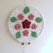 crochet suncatcher ring of roses, crochet wall art, rose quartz home decor