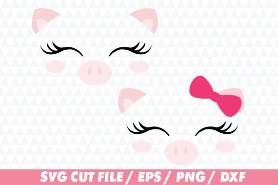 Download Pig svg Cute face svg Cute pig svg Pig cricut Flower svg
