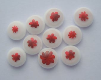 Fused Glass Millefiori Mini Cabs - Cabochons - Lampwork Beads - Fused Glass - Flower Beads - Glass Bead - Findings 5611