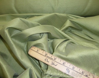 Sage Shantung Dupioni Faux Silk drapery dress fabric per yard 60" Wide