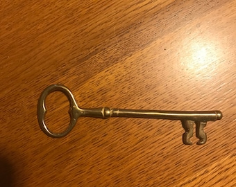 Vintage Brass Skeleton Key