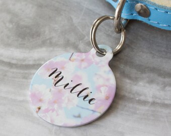 Personalised Blossom Pet ID Tag - Dog Name Identification