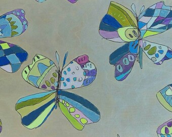 Butterfly Jennifer Mercede painting 6x12in Sweet Purple Fam Fly