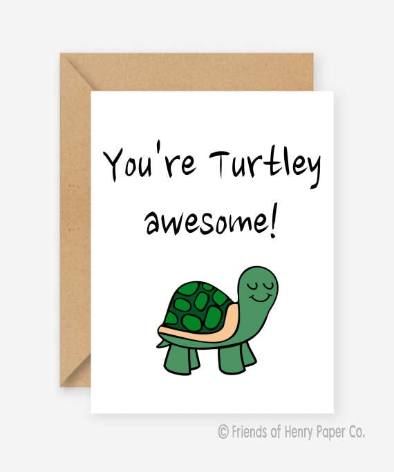 You are turtley awesome greeting cards funny cards blank