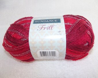 Sundance Frill Ruby Yarn, Sashay Yarn, Ruffle Yarn, Novelty Yarn, Shades of Red Yarn, Red Sashay Yarn