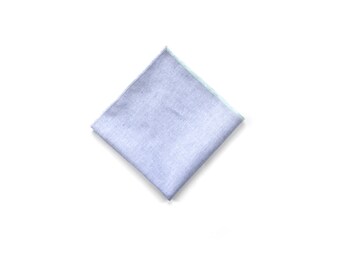 Cotton Chambray Pocket Square in Mint Block