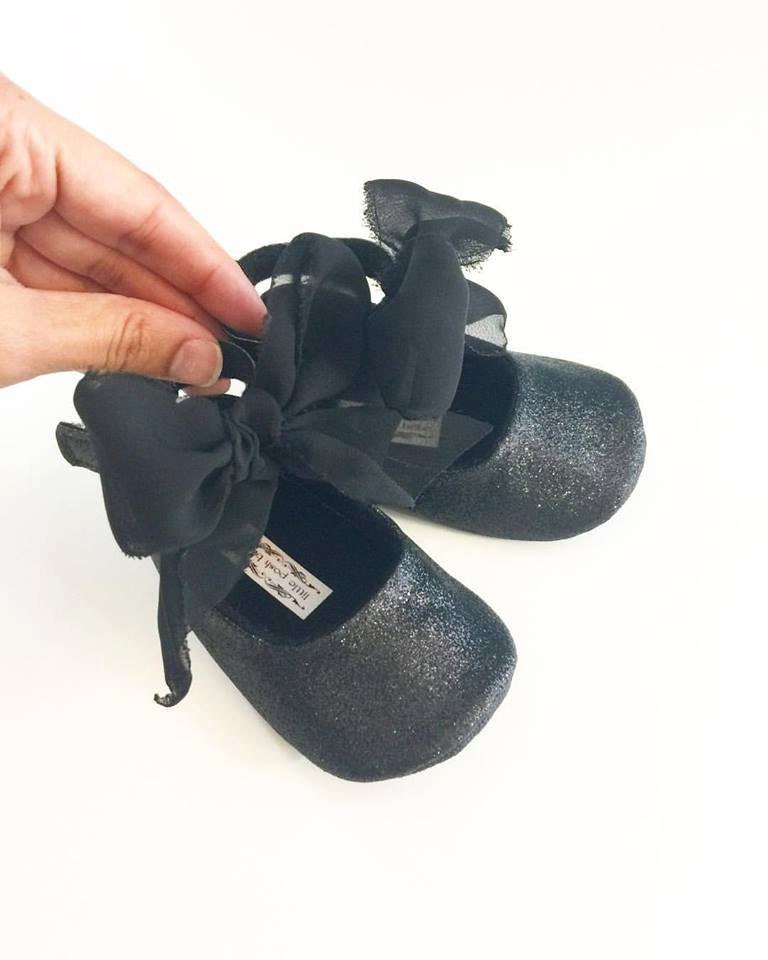 Toddler Girl Shoes Baby Girl Shoes Black Glitter shoes Soft