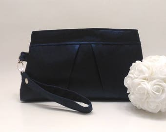 Bridesmaid Purses / Navy Blue Wedding / Wedding Purses / Navy Blue Satin Handbag / Navy Blue Clutch / Satin Evening Bag / Wedding Clutch