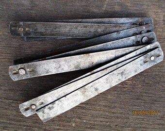Vintage folding ruler/metal ruler/measuring tool/carpenter-joiner tool/Ruler Pocket Vintage/collectable tools