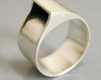 Silver Ring - Wide Ring - Minimalist Ring - Wide Band Ring - Scroll Ring - Organic Ring - Spiral Ring - Silver 925 Band - Statement 925 Ring