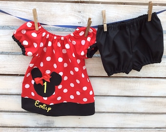 Minnie Mouse Birthday Dress, Minnie Mouse Dress, Minnie Mouse Outfit, Minnie Mouse Birthday Outfit, First Birthday Dress