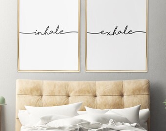 Printable Wall Art Inhale Exhale Print, Inhale Exhale Art, Instant Download, Printable Art, Printable Quotes, Home Decor, Yoga, Motivational