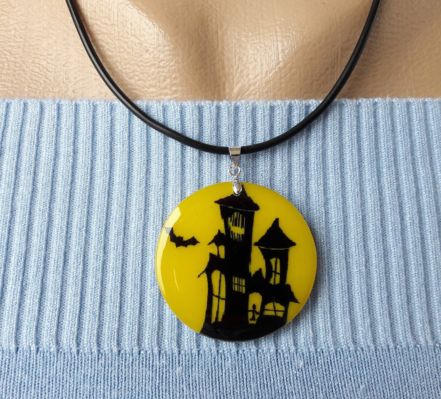 Halloween necklace creepy jewellery cute Halloween pendant