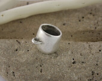 Antiqued silver tone scarf ring