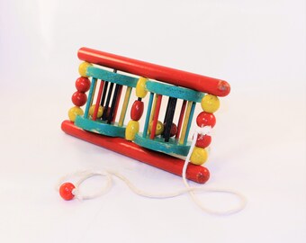 Wooden Pull Toy, Wooden Rattle, Pull Toy
