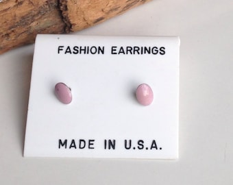 Enamel Earrings, Stud Earrings, Tiny Earrings, Post Earrings, Pink Earrings, Salmon Pink, Bubblegum Pink