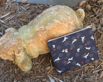 Bunny Print make up bag , accessory bag, phone pouch, purse