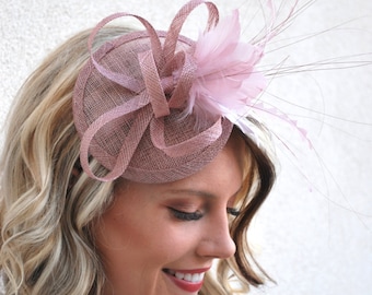 Heather Pink Fascinator, Tea Party Hat, Church Hat, Derby Hat, Fancy Hat, Pink Hat, Tea Party Hat, wedding hat