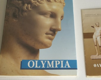 Olympia historical site brochure vintage, Athens, 1989