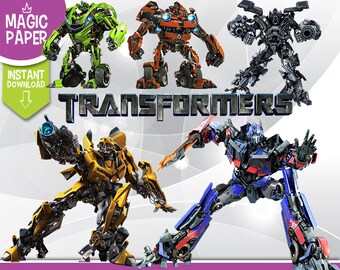 Transformers Clipart - Digital 300 DPI PNG Images, Photos, Scrapbook, Digital, Cliparts - Instant Download
