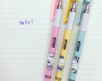 Moomin Themed Gel Pens - Black Ink - Cute School Supplies - Kawaii Stationery - Moomin Stationery - Moomin Gift - Gift For Her