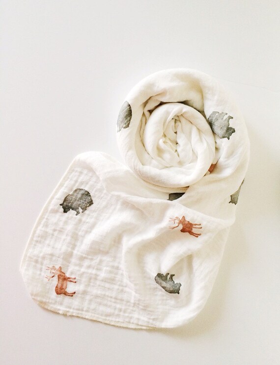 Organic Muslin Swaddle Blanket Organic Cotton and Bamboo