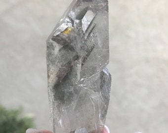 Lodolite garden quartz crystal