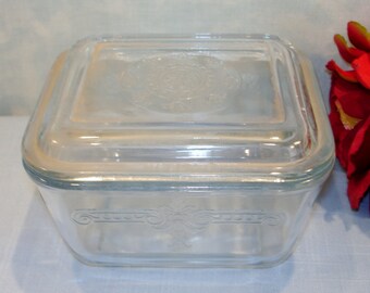 Fire King Philbe Blue Sapphire Refrigerator Dish with lid