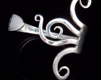 Unique Recycled Silver Fork Bracelet in Original Wavy Design