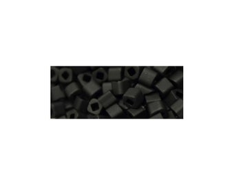 TOHO T3C49F 3mm Cube Beads Matte Opaque Jet 5 Grams