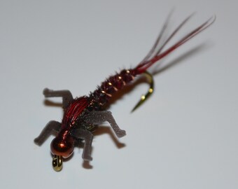 3 Red Pheasant tail nymphs with Lively Legz.