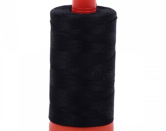 Black 2692 - Aurifil Mako 50 wt Cotton Thread - 1422 yd Spool