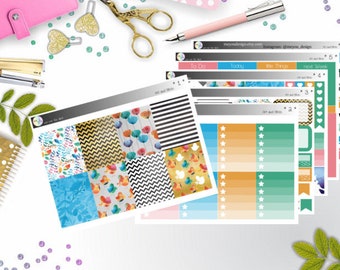 weekly kit - Art and Birds (Erin Condren and Happy Planner Stickers)