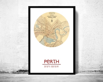 PERTH - city poster - city map poster print